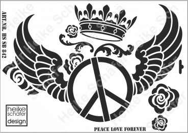 Schablone-Stencil A3 124-0842 Peace Love Forever